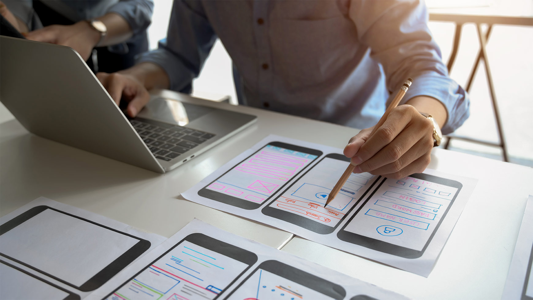designer planing his smartphone template